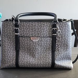 GUESS Monogrammed Black and Grey Women's Bag